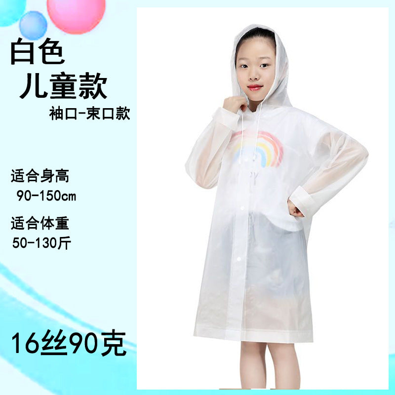 Raincoat long integrated full body protection rainstorm transparent adult children travel outdoor thickened EVA poncho