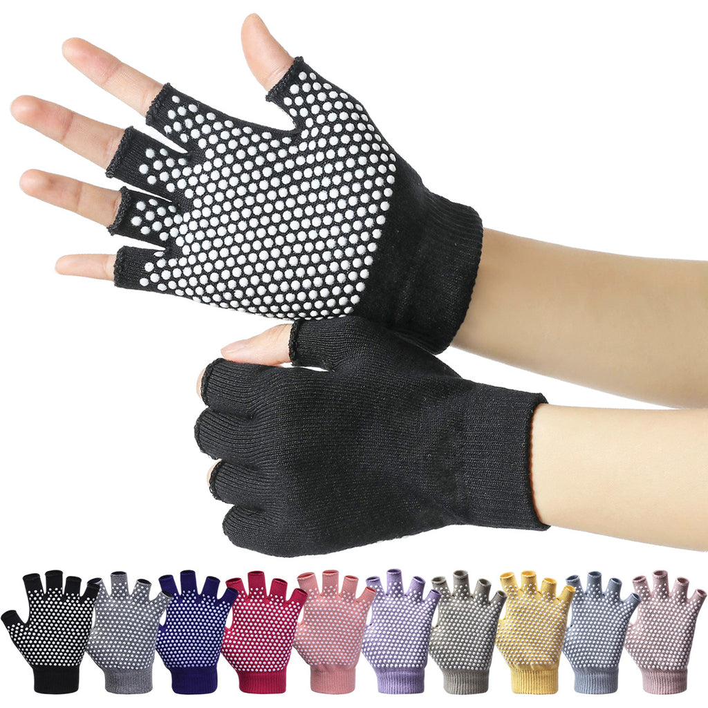 10-Color Women's Half Finger Fitness Gloves Barbell Pot Carrying Equipment Cycling Yoga Pilates Skipping Rope Badminton Anti-wear