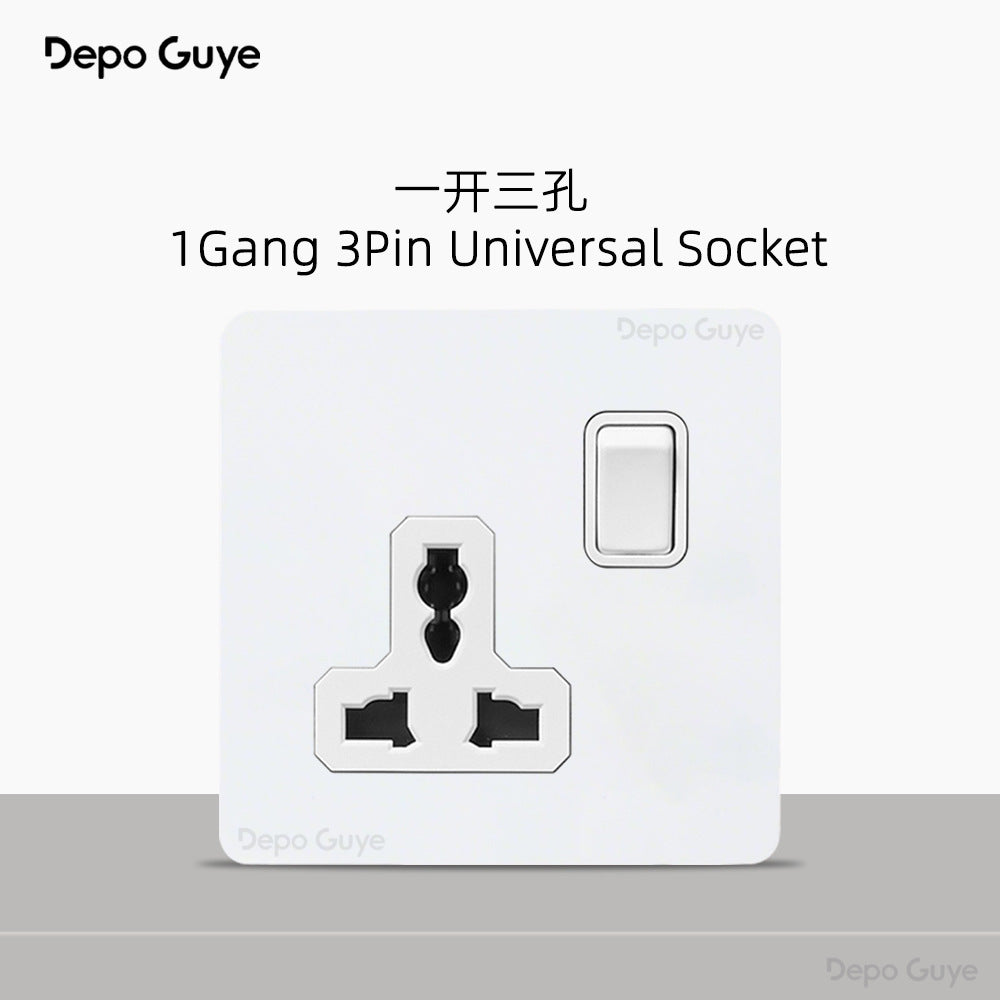 Foreign trade simple wind stainless steel switch panel 86 type concealed Hong Kong and Macao British standard European socket brass lever