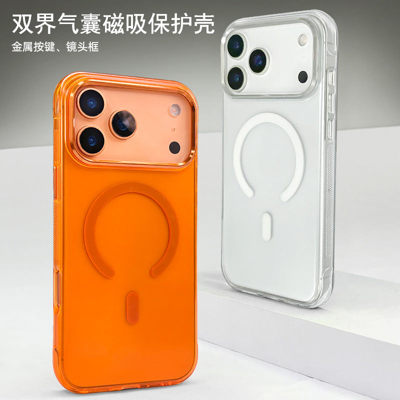 Applicable to Apple 17promax mobile phone case matte transparent iphone17Pro high-end magnetic mobile phone case