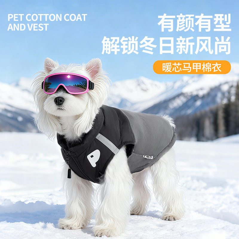 New dog vest winter warm half pack unrestrained medium and large dog dog vest clothes dog down jacket