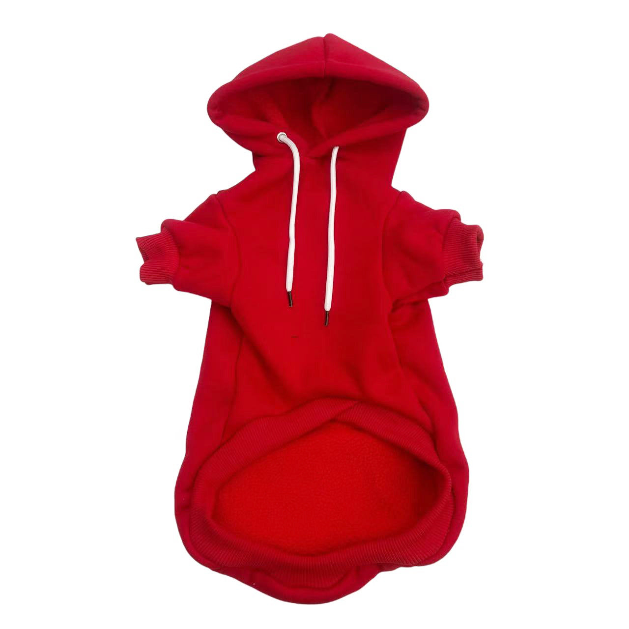 Cross-border wholesale autumn and winter pet clothes cotton velvet thermal hooded dog sweater New Year's traction puppy clothes