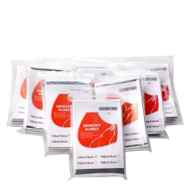 Spot wholesale, outdoor survival first aid blanket, thermal insulation blanket, double-sided silver sunscreen blanket, portable emergency survival equipment