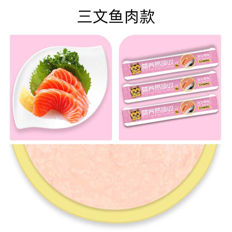 Cat strip wholesale manufacturer FCL 100 pet snacks kitten food milk cake wet food bag cat canned cat snacks