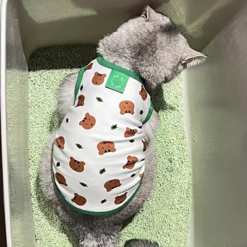 Cat clothes anti-hair loss summer thin British American short blue cat puppet cat small dog teddy dog summer vest