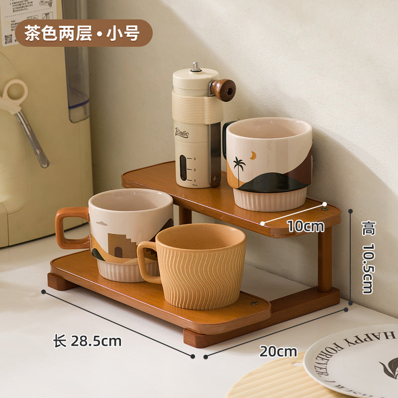 Desktop rack, cup storage shelf, dining table, countertop station, water cup, coffee cup, tea set, table small cup holder