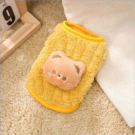 Supersmall kitten puppy dog clothes teddy puppy teacup dog newborn full moon autumn and winter milk dog milk cat vest