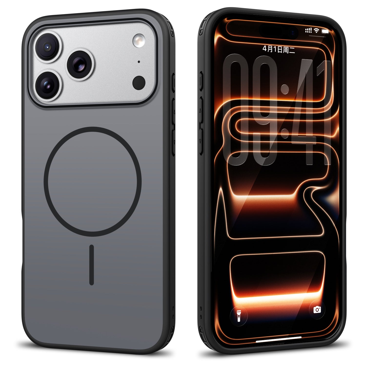 Simple model, suitable for iPhone17Pro magnetic mobile phone case, contrasting color and skin feeling, Apple Air four corners anti-drop protective case.