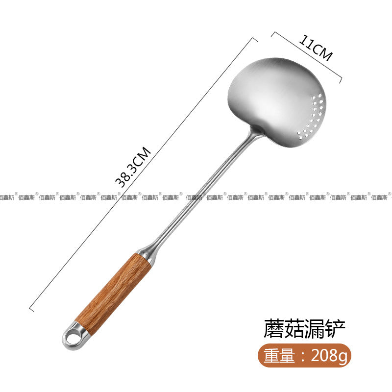 304 stainless steel pot, spatula, kitchenware, pear wooden handle, kitchenware set, spatula, colander, frying spatula, full set of cooking tools