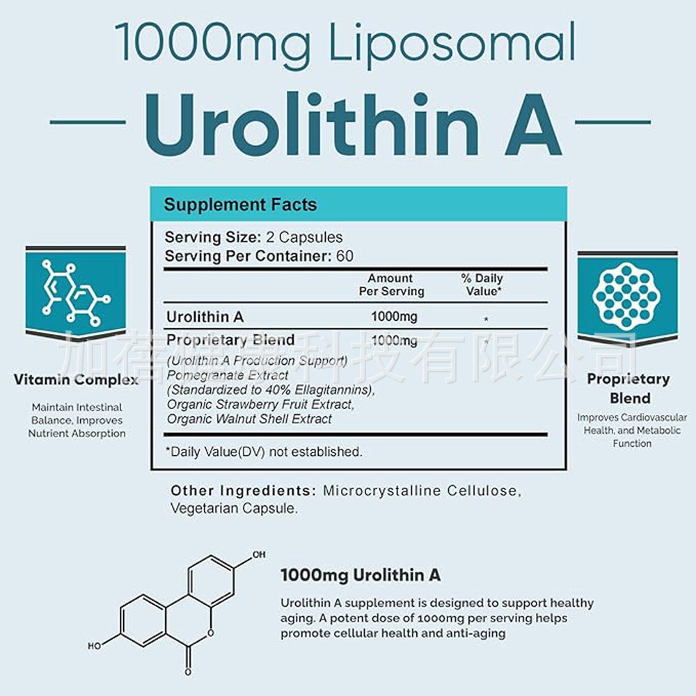 Jiabei Health Factory Customized Cross-border Liposomal Dietary Supplement Anti-aging Urolithin A Capsules OEM