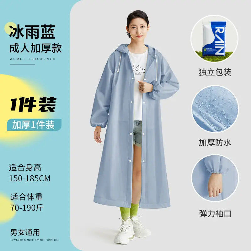 [Portable] Raincoat long full body rainstorm protection adult thickened travel new portable one-piece poncho