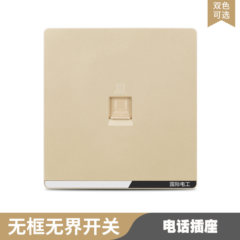 International Electrician 86 type concealed large board gray household porous wall power supply one open five hole switch socket panel