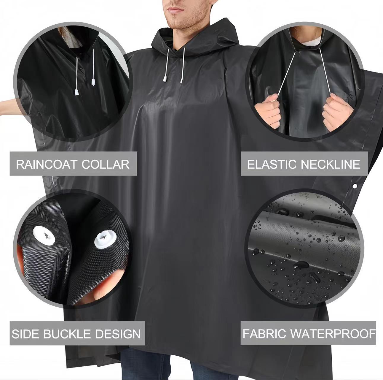 Non-disposable EVA cape raincoat outdoor adult travel concert portable multi-functional fashion poncho