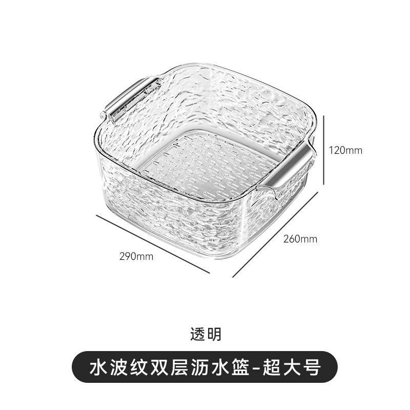 Kitchen Drain Basket Vegetable Basket Household Double Sink Vegetable Basin Drain Basket Rice Basket Plastic Vegetable Basket Storage Basket