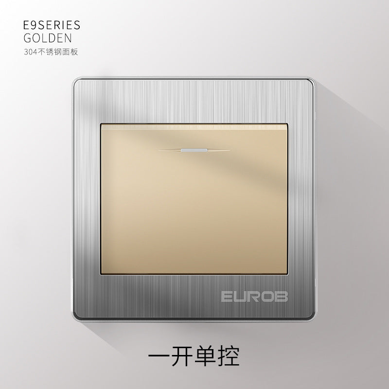 Open switch socket household silver 86 type 5 five-hole plug two or three plug double control wall air conditioner panel