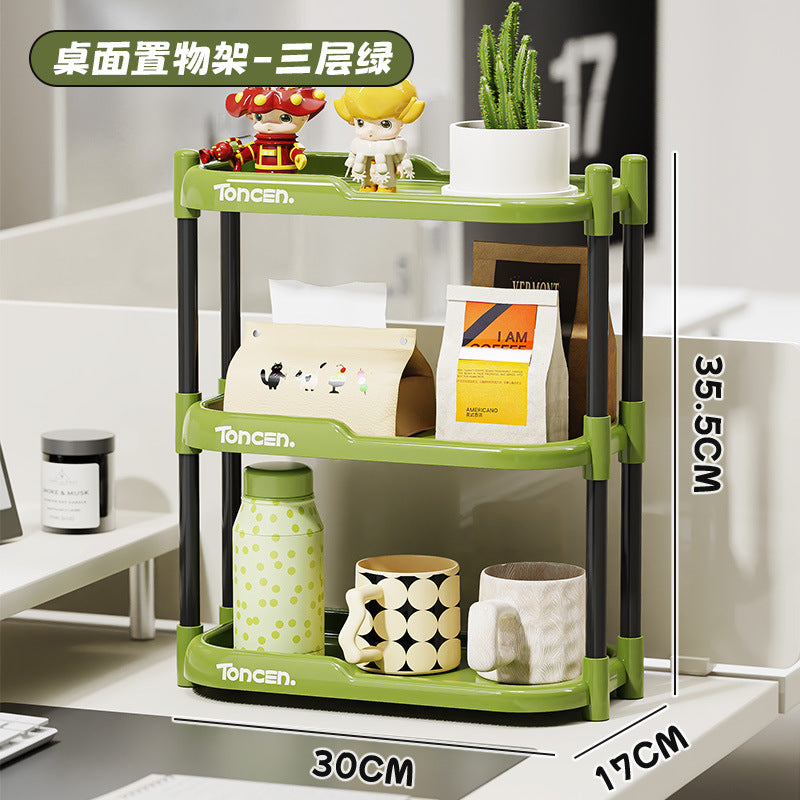 Strictly selected office desktop shelves, household large-capacity multi-functional storage racks, retro wind shelves, water cup racks