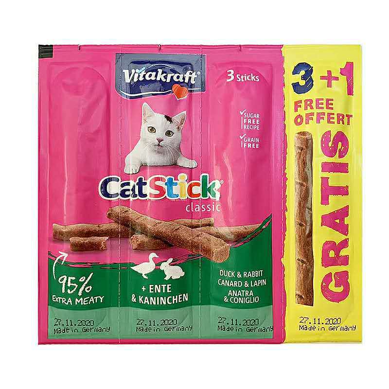 Wittacraft Cat Fish Strips Jerky Salmon Cod Turkey Rabbit German Cat Snacks Nutrition 4 pcs 24g