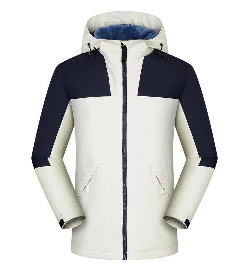 Jacket custom embroidery printed logo outdoor windproof waterproof autumn and winter stand-up collar sportswear group work clothes