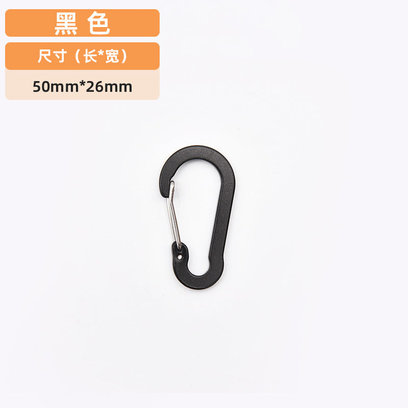 厂家新款5号S形铝合金登山扣diy弹簧扣多色钥匙扣户外露营挂扣