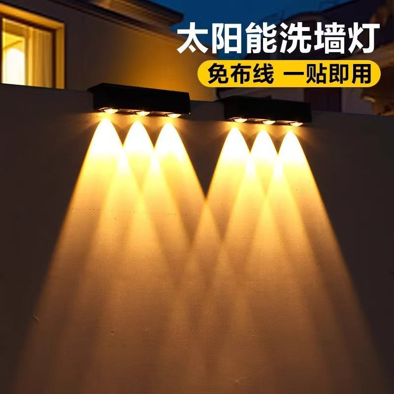 Solar outdoor garden light household lighting wall lamp balcony wall spotlight garden atmosphere waterproof