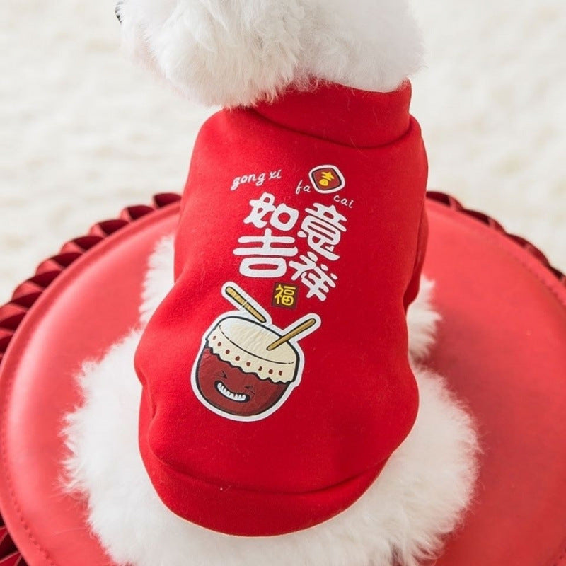 Handsome cat clothes autumn and winter clothes anti-hair loss and velvet warm kitten cloth blue cat kitten autumn and winter models