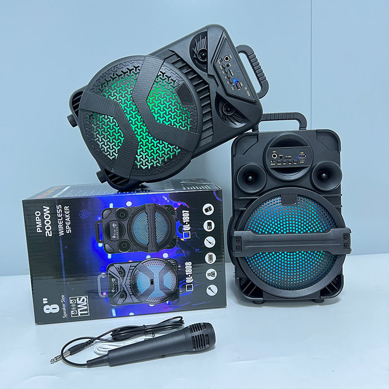 Outdoor portable card Bluetooth speaker, store square dance U disk radio with microphone Bluetooth speaker