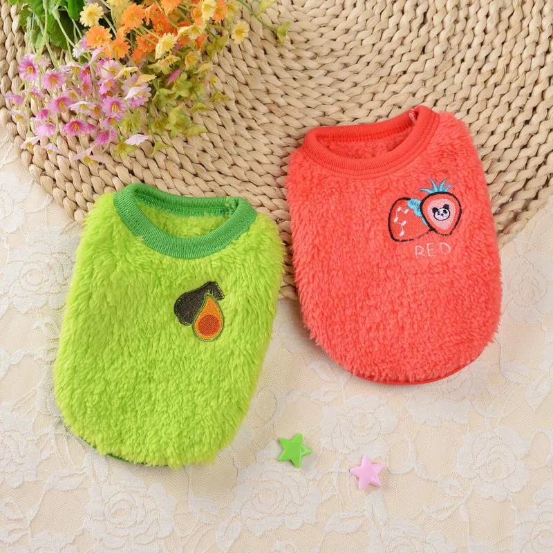 Cat clothes warm, velvet and thickened autumn and winter new puppies teacup dogs small dog kittens teddy dog vest