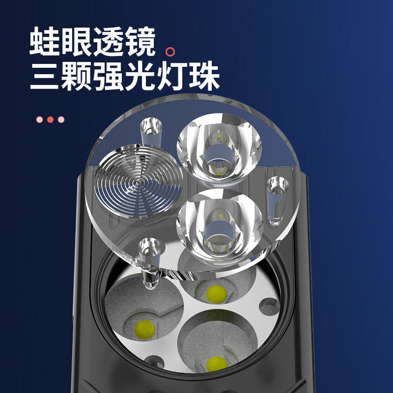 Mini strong light flashlight Type-C fast charging outdoor self-defense camping emergency flashlight magnetic suction clip cap work light