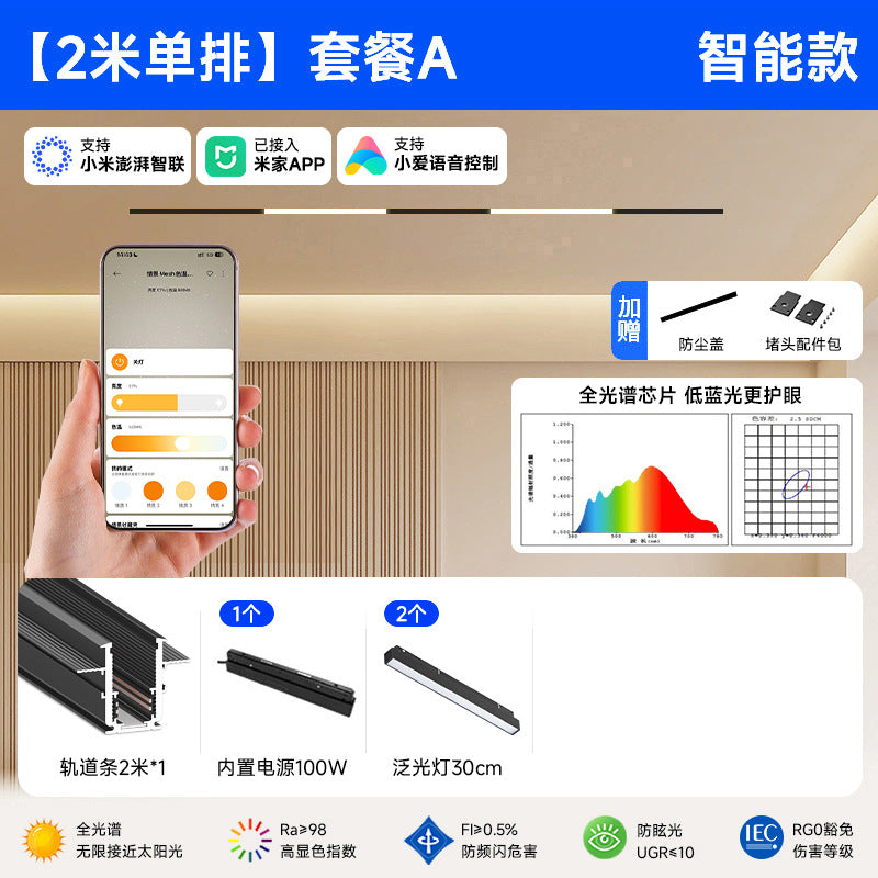 Smart Magnetic Track Light Embedded Embedded Package New Living Room No Main Light Lighting Applicable to Mobile App