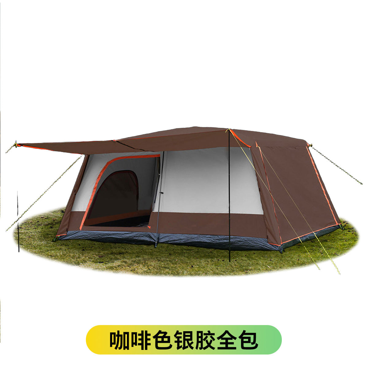 096 full series outdoor tent two bedrooms and one living room folding portable sunscreen waterproof 3-12 people camping tent