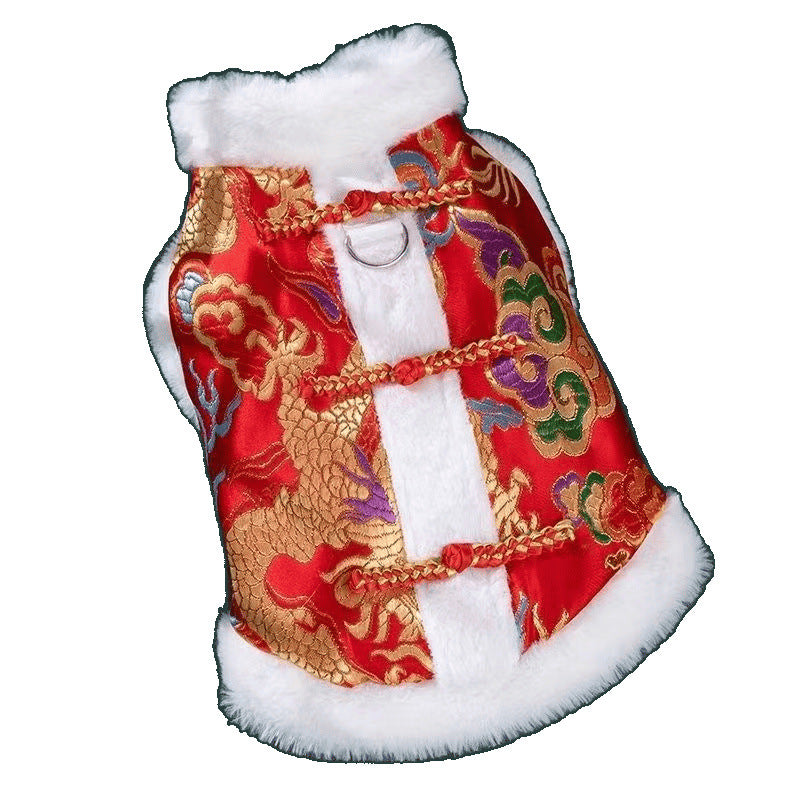 Cat clothes Emperor dragon robe jacket winter warm kitten British short puppet blue cat dog pet spring and autumn