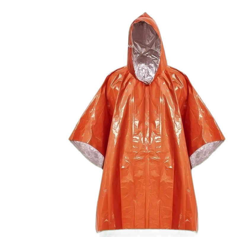 Outdoor waterproof first aid raincoat camping portable mountaineering aluminum film hiking emergency poncho anti-loss temperature outdoor insulation