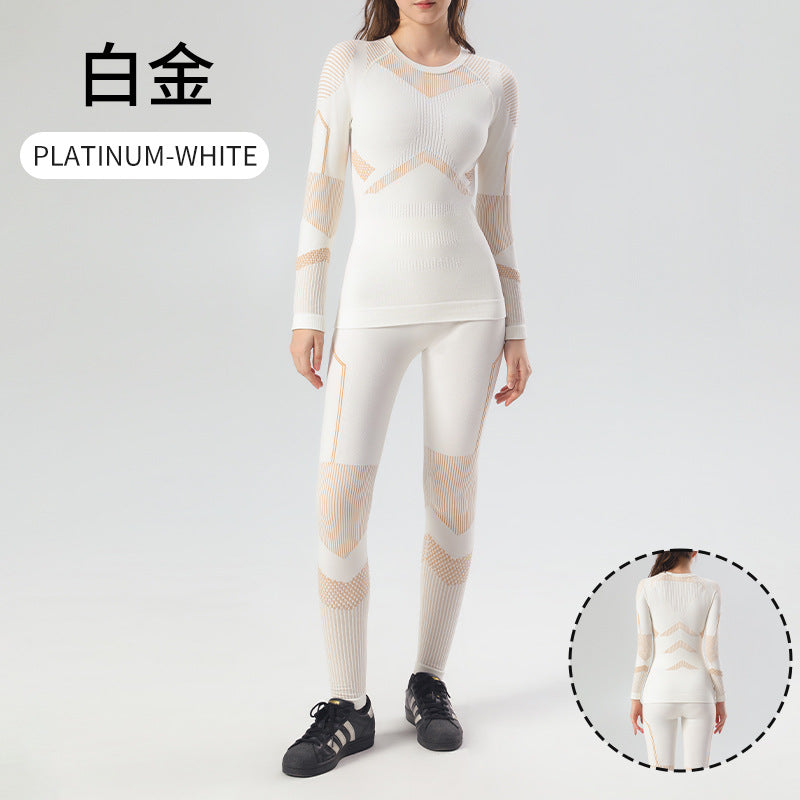 Ski quick-drying clothes, underwear, warm compression, perspiration, breathable women's outdoor mountaineering sportswear, functional tight suit