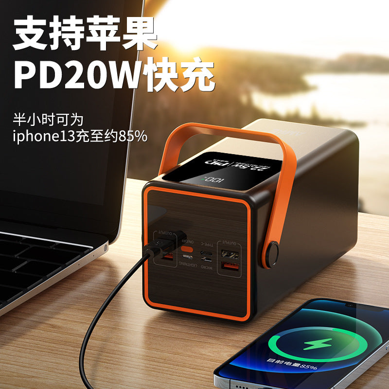 Cross-border wholesale fast charging convenient power bank large capacity outdoor camping durable mobile power supply can be customized logo