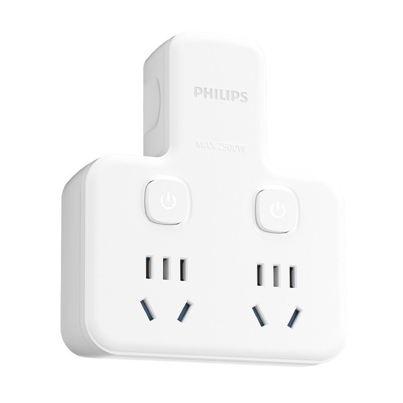 Philips socket converter one to two multi-function conversion plug wireless power strip switch master control sub-control