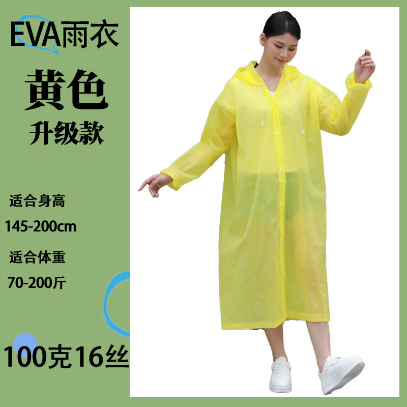 Raincoat long integrated full body protection rainstorm transparent adult children travel outdoor thickened EVA poncho