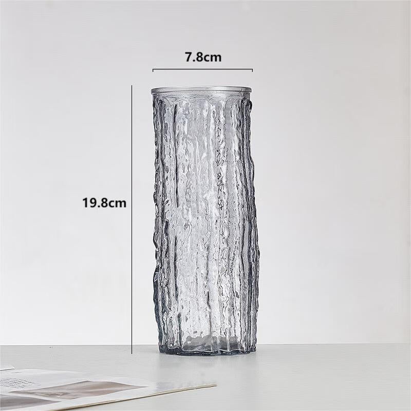 Vase flower arrangement advanced sense creative high value rock glacier straight home living room decorative ornament glass vase