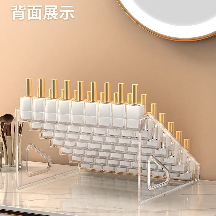 Nail art storage box, multi-layer transparent nail polish display stand, home daily lipstick, cosmetics, nail polish glue rack