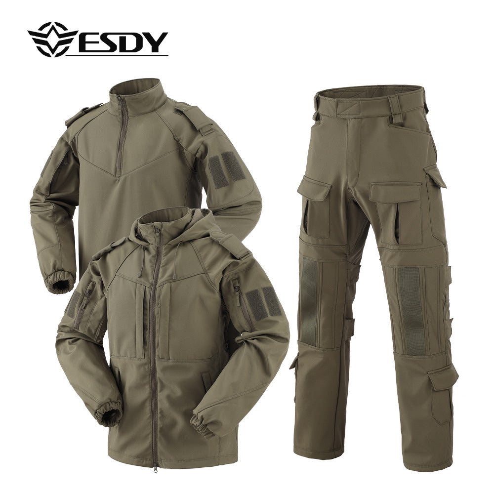 Outdoor sports jacket men's three-in-one sports suit windproof waterproof jacket fleece tactical three-piece set