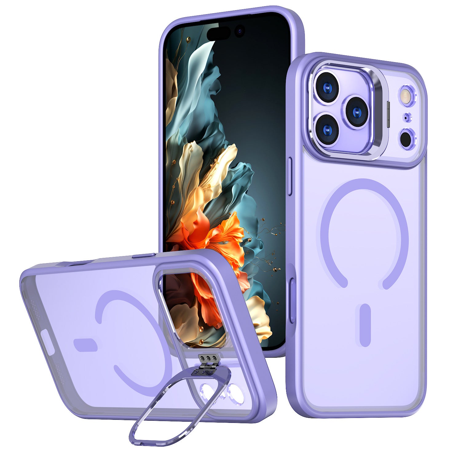 Applicable to Apple 17promax mobile phone case magsafe magnetic lens holder Apple 16pro transparent skin feel 15