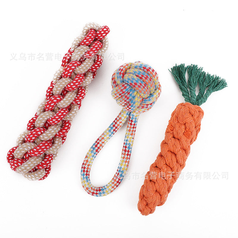 Pet Dog Toys Frisbee Pet Ball Puppy Toys Bite-resistant Knot Self-Hi Carrot Teeth Grinding Toys