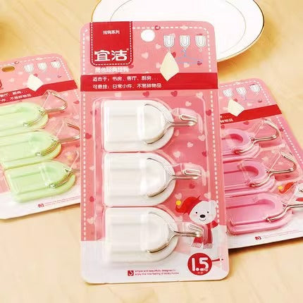 Yijie adhesive hook simple color classic hook kitchen bathroom home office strong self-adhesive 9521