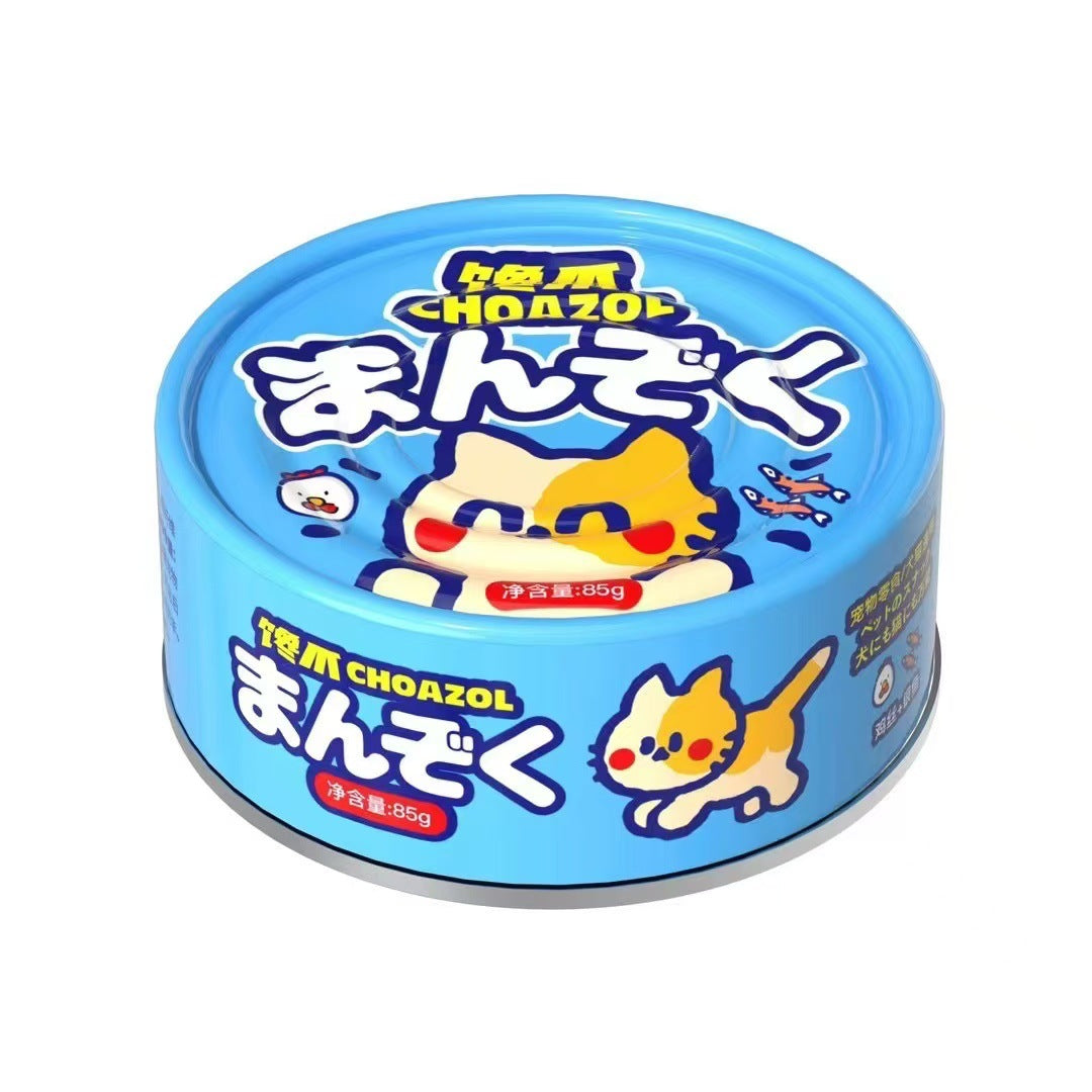 Canned claws, canned cats, dogs, canned soup, canned snacks, canned chicken, pumpkin, carrots