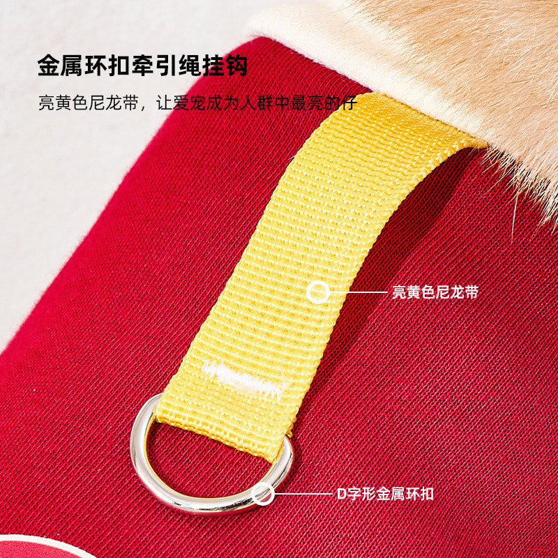 New Year's cat clothes winter warm cat New Year's winter clothes Muppet kitten velvet thickened warm festive clothes