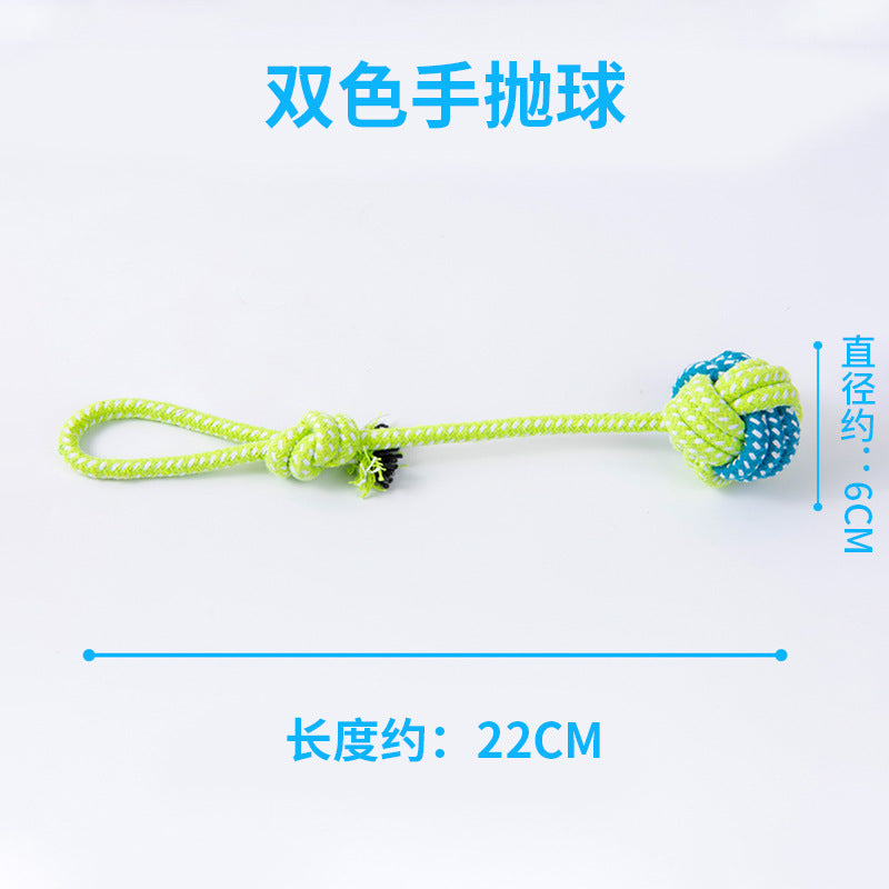 Pet Products Bite-resistant Cotton Rope Toys Grinding Teeth Cleansing Rope Knot Ball Cat Dog Bite Rope Teddy Small Dog Toys Wholesale