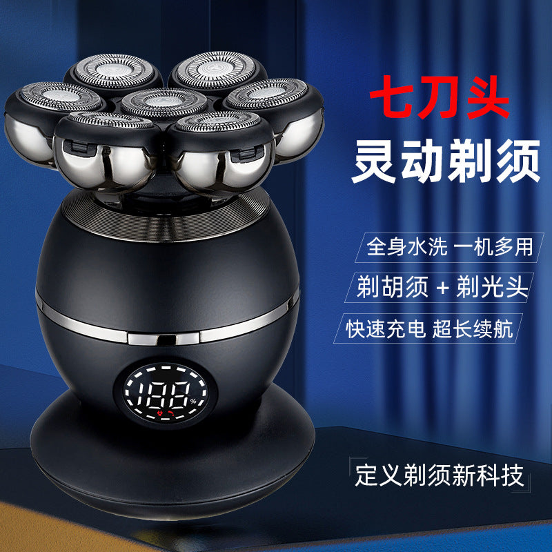 Customized shaving head haircut Smart men shaving head Seven knife heads Electric razor Rechargeable razor Wholesale