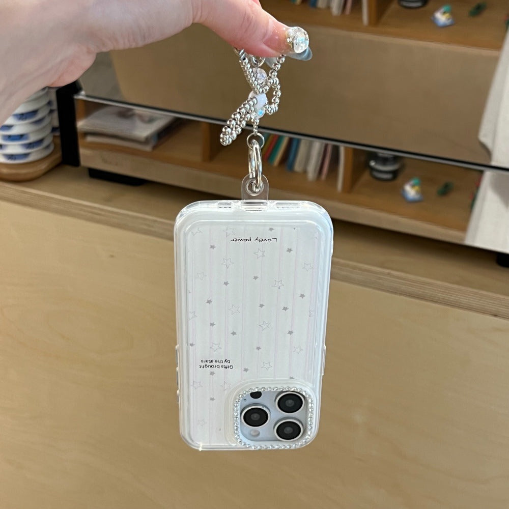 ins wind white background striped colored stars for iPhone17ProMax/16 mobile phone case 15 Apple 14 girl