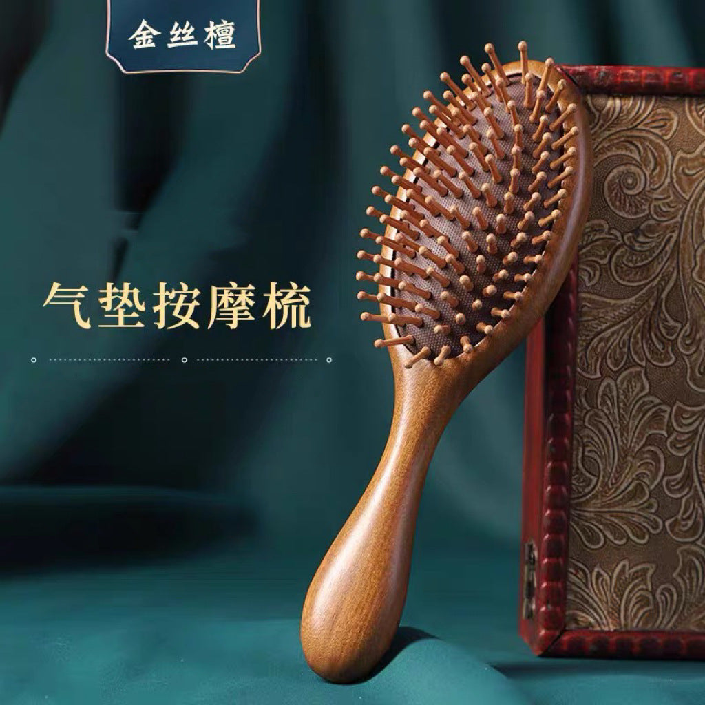 Sandalwood Air Cushion Comb Women's Household Shunfa Head Scalp Meridian Massage Comb Hair Follicle Unclogging Portable Airbag Comb