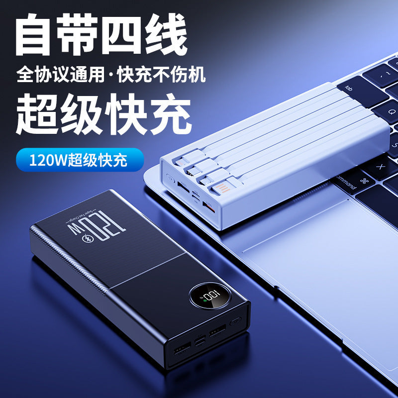 4688 new super fast charging 120W with its own cable power bank 20000mAh large capacity real standard mobile phone mobile