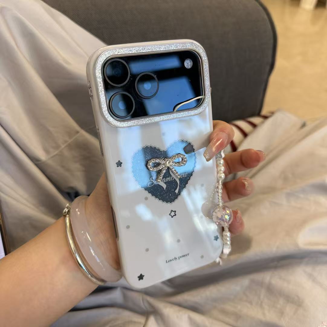 Hollow love glitter ins for 17promax apple 16iPhone151413 anti-drop case protective case female